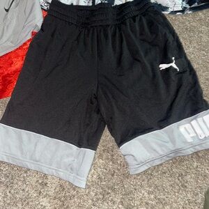 Puma Charcoal and Black Athletic Shorts